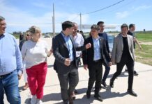 Kicillof recorrió los avances de obras de infraestructura en Castelli