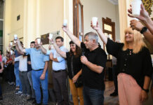 El intendente Guillermo Britos encabezó el brindis de fin de año