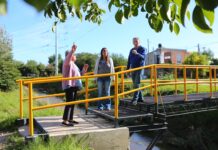 Fernando Gray monitoreó las tareas de mantenimiento y limpieza del Arroyo Ortega en El Jagüel