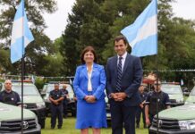 Junto a Patricia Bullrich, Ramón Lanús presentó 33 patrulleros nuevos que se suman para reforzar la seguridad de San Isidro