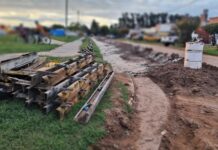 Se finalizaron 7 cuadras de cordón cuneta en el barrio Plan Federal de Vedia y Ferraris anunció 5 más