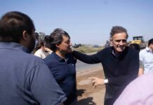 Acerbo y Katopodis recorrieron obras en el partido y en la localidad de Girodías