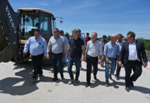 Frigerio visitó la obra del puente El Cinto y destacó su importancia para la conectividad y producción local